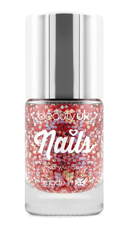 Glitter Galaxy Range Nail Polish Astral Stars (Red)